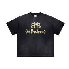 WASHED PRINT SS TEE