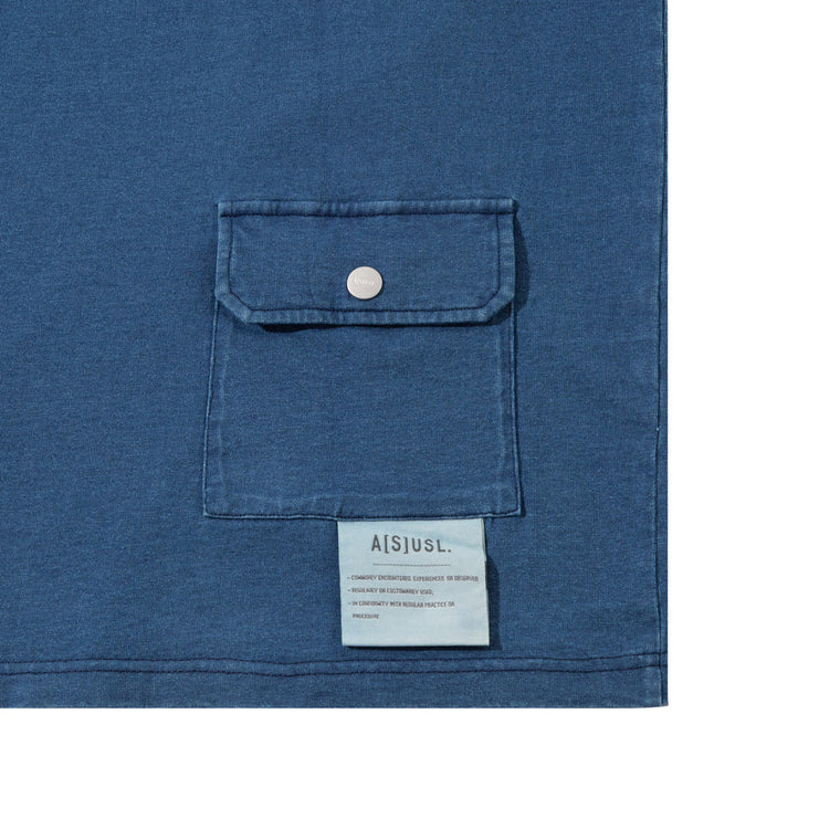 A[S]USL INDIGO POCKET TEE-DARK BLUE