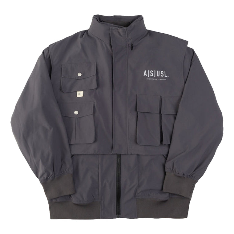 A[S]USL 2 IN 1 MULTI POCKETS JACKET-CHARCOAL