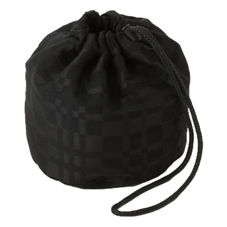 WHITE MOUNTAINEERING CHECK JACQUARD KINCHAKU BAG-BLACK