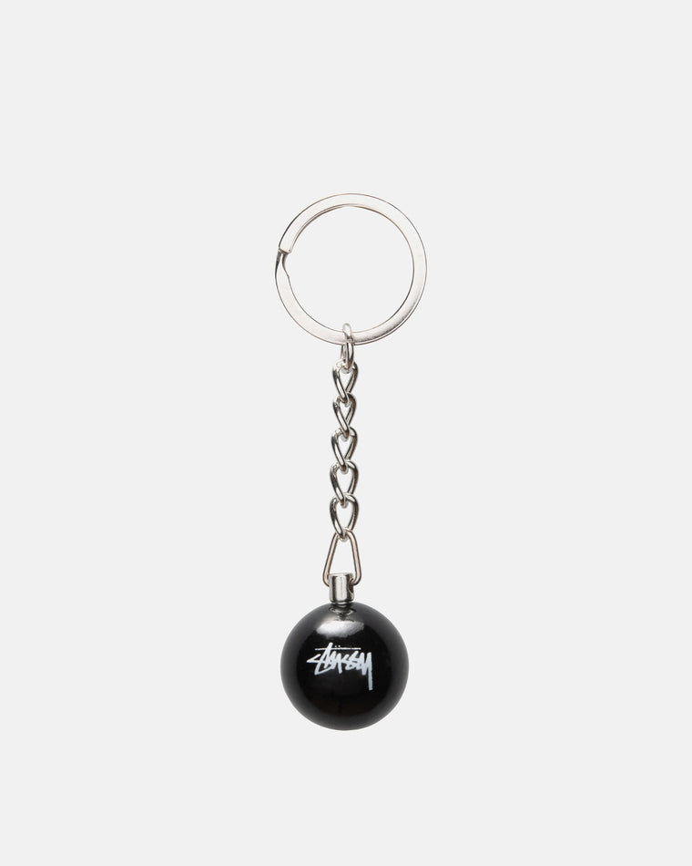 STUSSY 8 BALL KEYCHAIN-BLACK