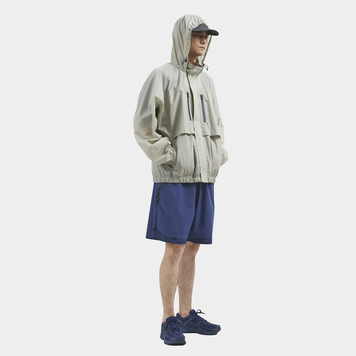 MEANSWHILE AIRY NYLON WIND JACKET-OFF BLACK