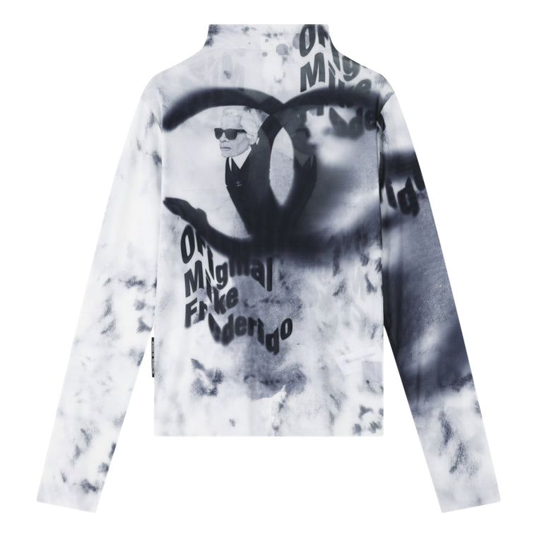 ORI FREDERIQO ALL-OVER PRINTED WOMEN'S LONG-SLEEVED T-SHIRT-WHITE