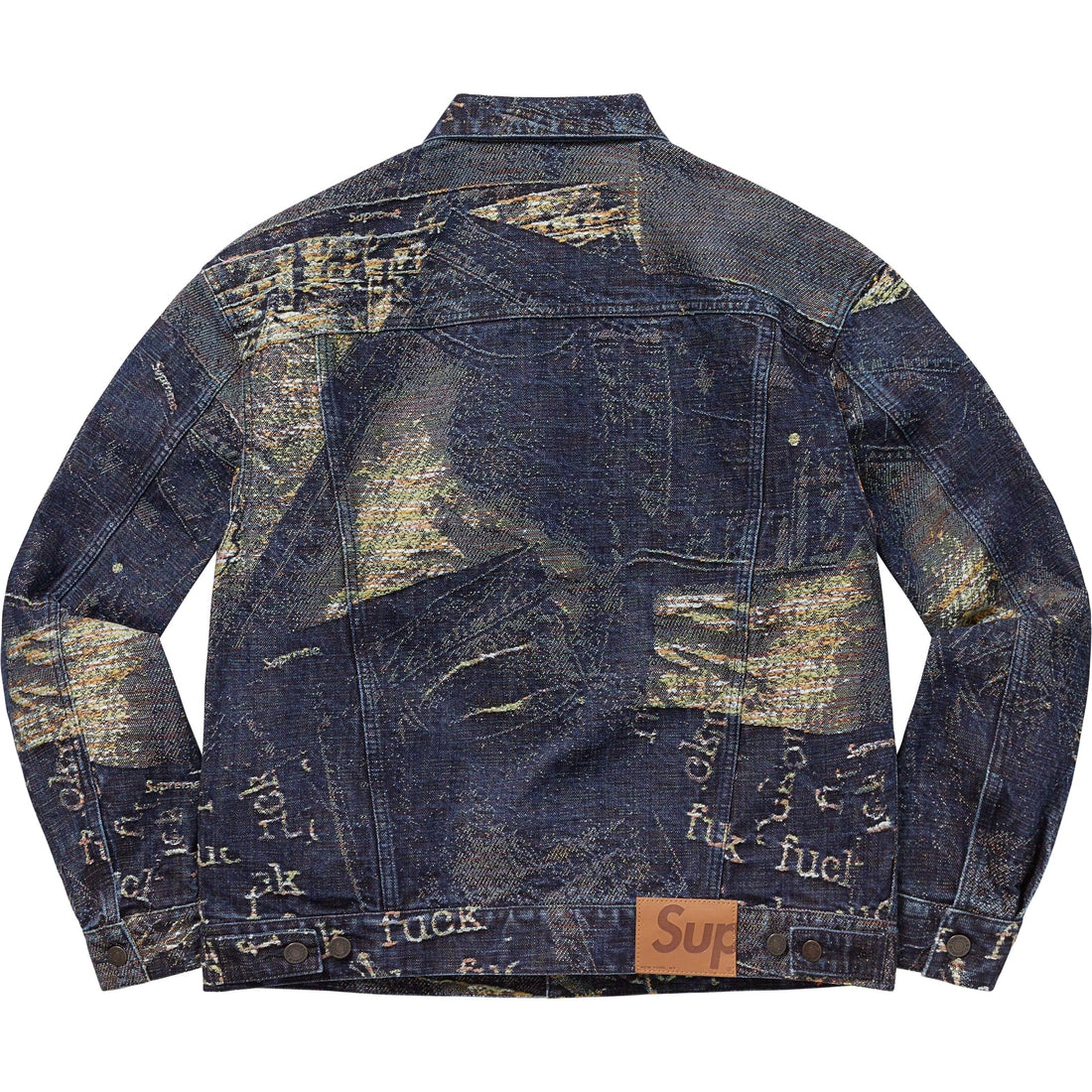 SUPREME ARCHIVE DENIM JACQUARD TRUCKER JACKET-BLUE - Popcorn Store