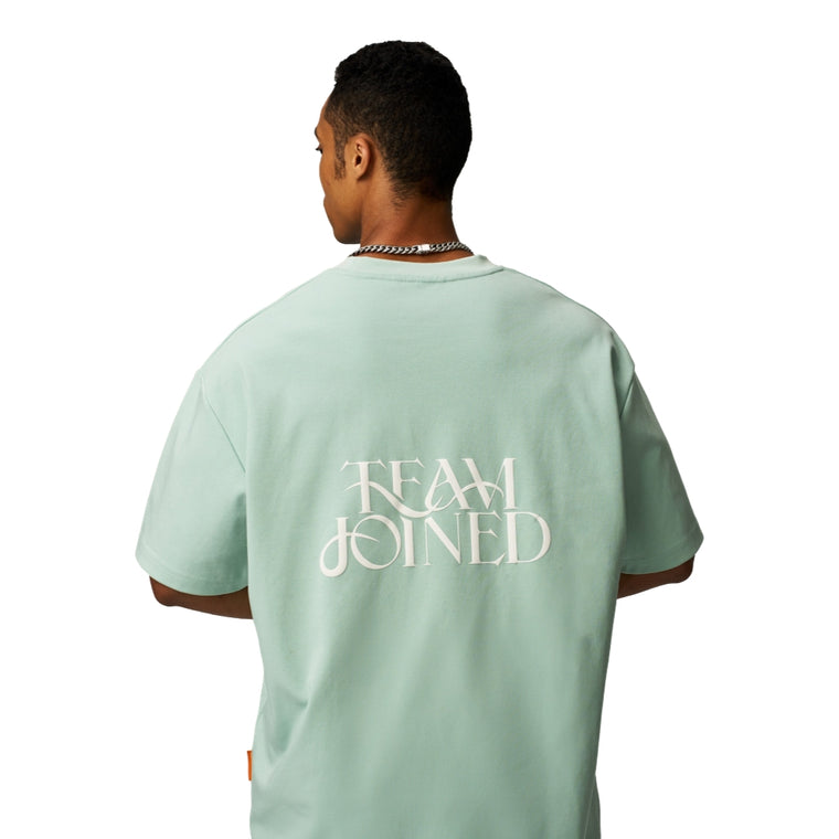 TEAMJOINED AURA FLOCK LOGO OVERSIZED-WHITE/TEAL BLUE