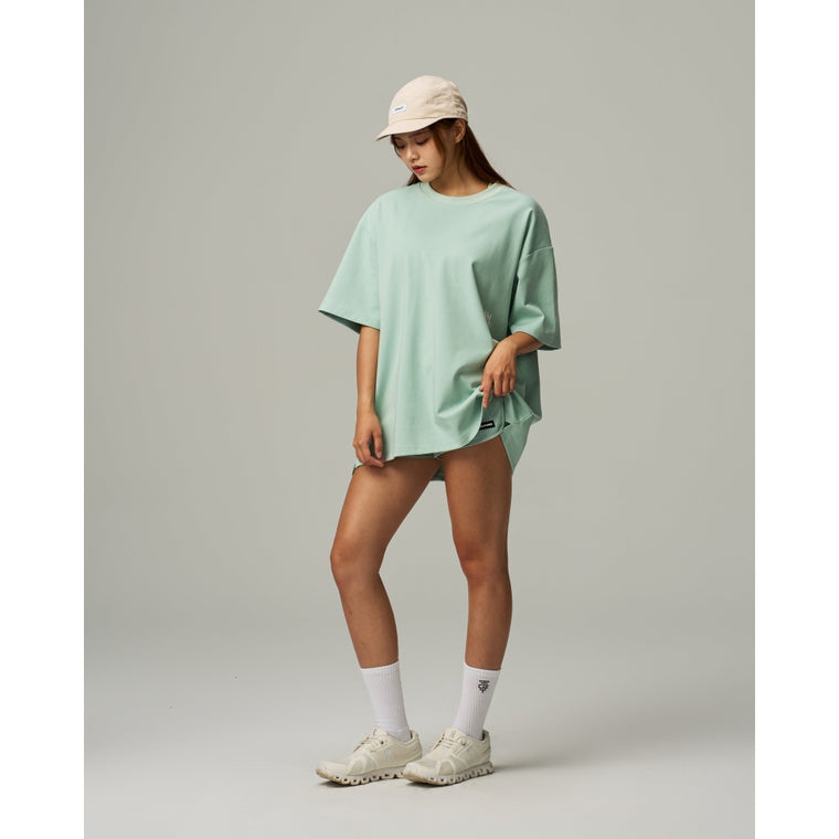 TEAMJOINED AURA FLOCK LOGO OVERSIZED-WHITE/TEAL BLUE