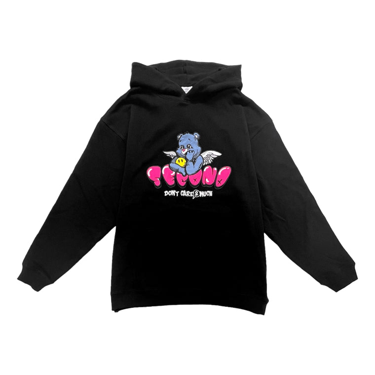 2ND CLOSET BABY ANGEL BEAR APPLIQUE HOODIES-BLACK