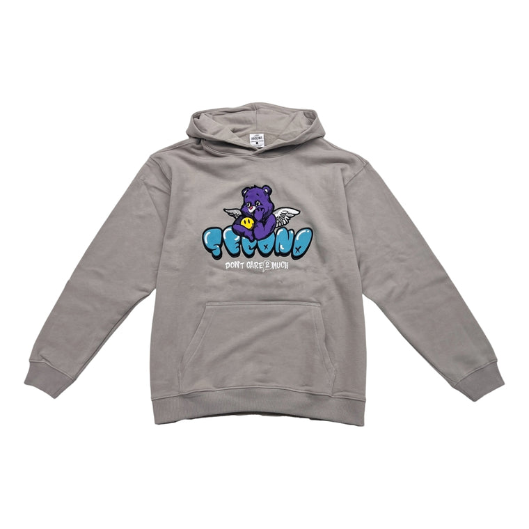 2ND CLOSET BABY ANGEL BEAR APPLIQUE HOODIES-GREY