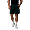 TEAMJOINED BADGE SIDE SLIT STRETCH SHORTS-DARK GREEN