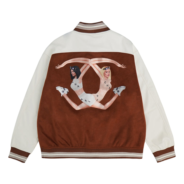 ORI FREDERIQO BASEBALL JACKET-BROWN