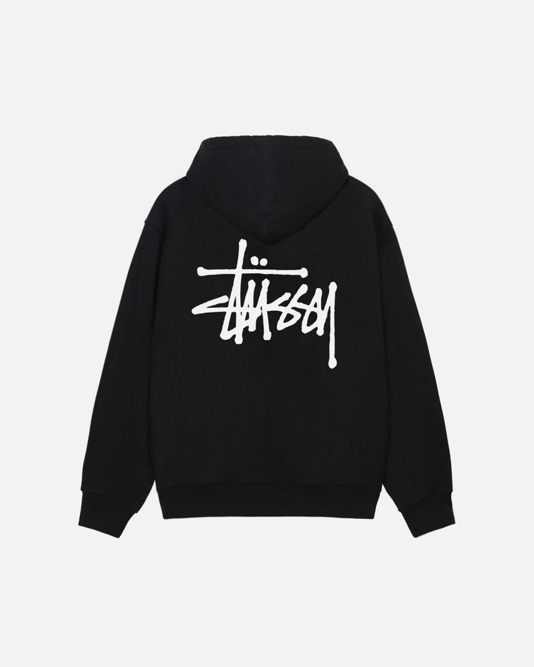 STUSSY BASIC STUSSY ZIP HOOD-BLACK