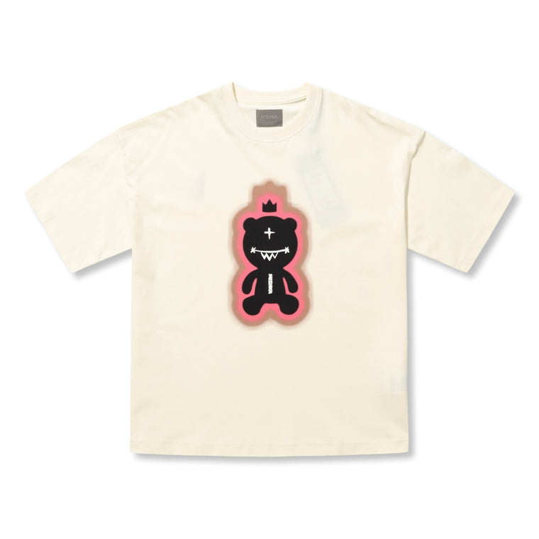 MISHKA W BEAR PRINTED T-SHIRT-CREAM