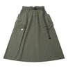 A[S]USL BELTED NYLON FLARE SKIRT-LIGHT OLIVE