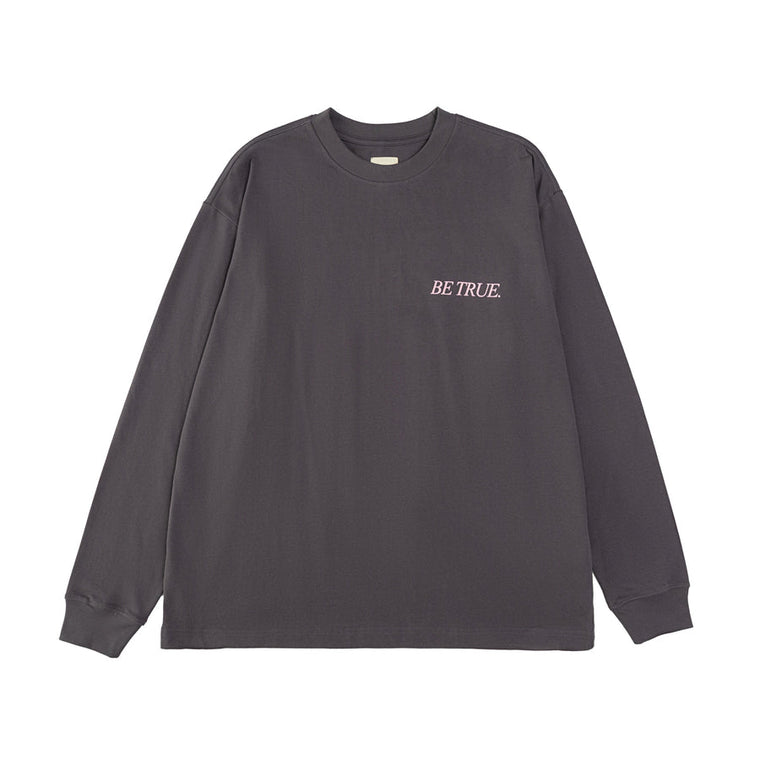 A[S]USL BE TRUE LONG TEE-CHARCOAL