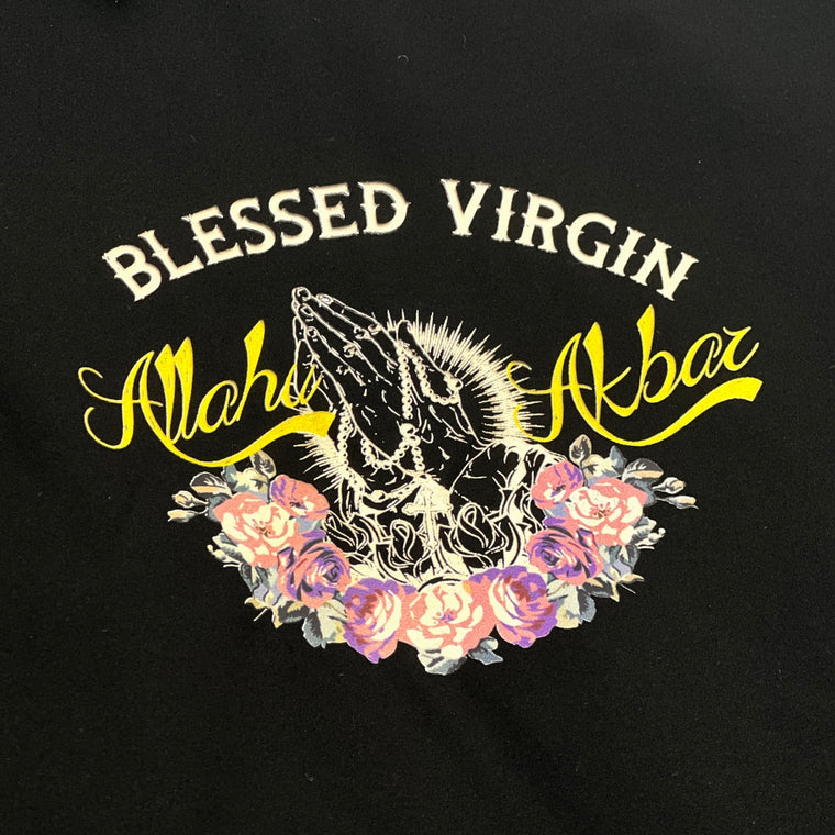 2ND CLOSET BLESSED VIRGIN PRINTED COACH JACKET-BLACK