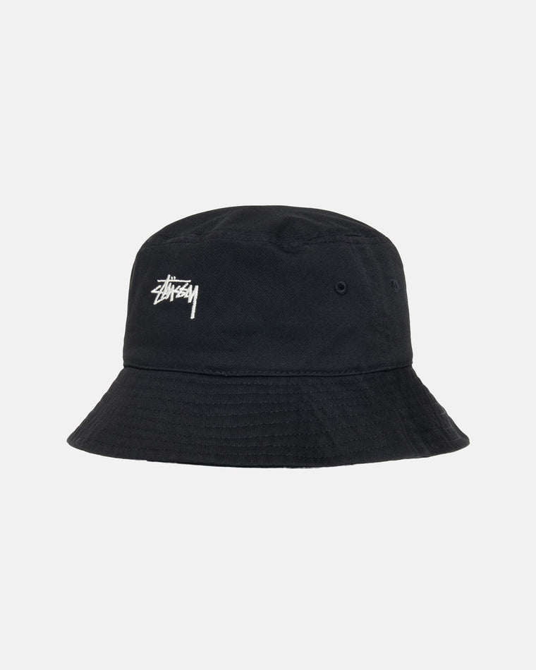 STUSSY BUCKET HAT STOCK-BLACK