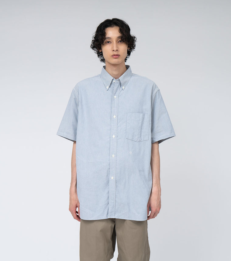 Nanamica BUTTON DOWN WIND S/S SHIRT-WHITE