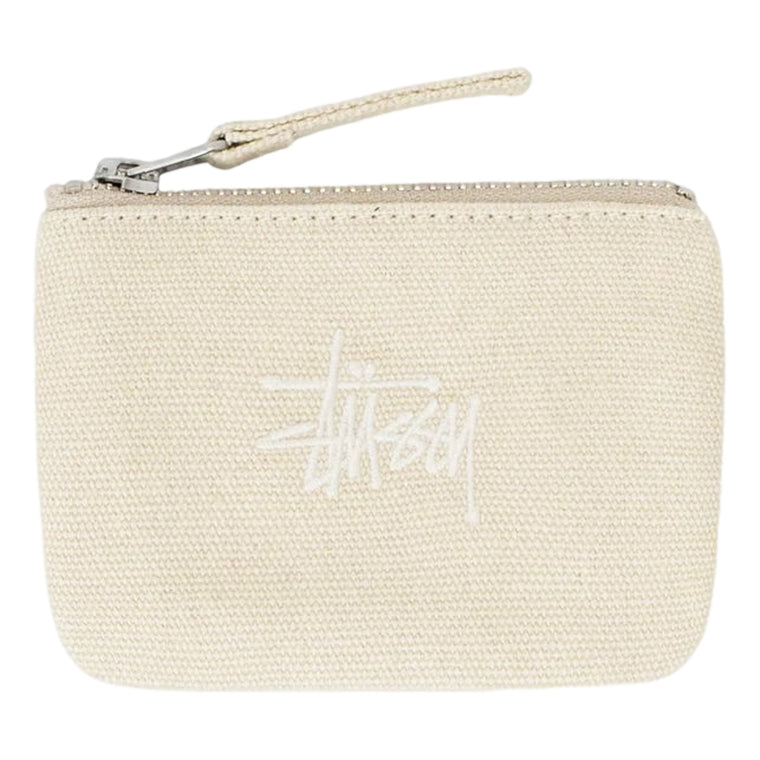 STUSSY CANVAS COIN POUCH-NATURAL