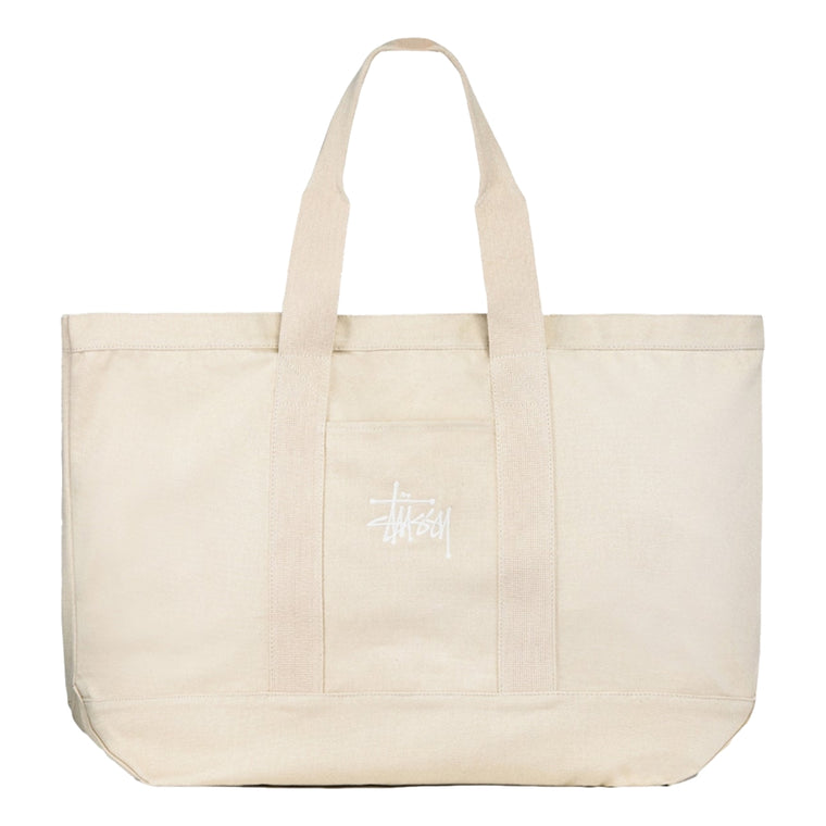 STUSSY CANVAS EXTRA LARGE TOTE BAG-NATURAL