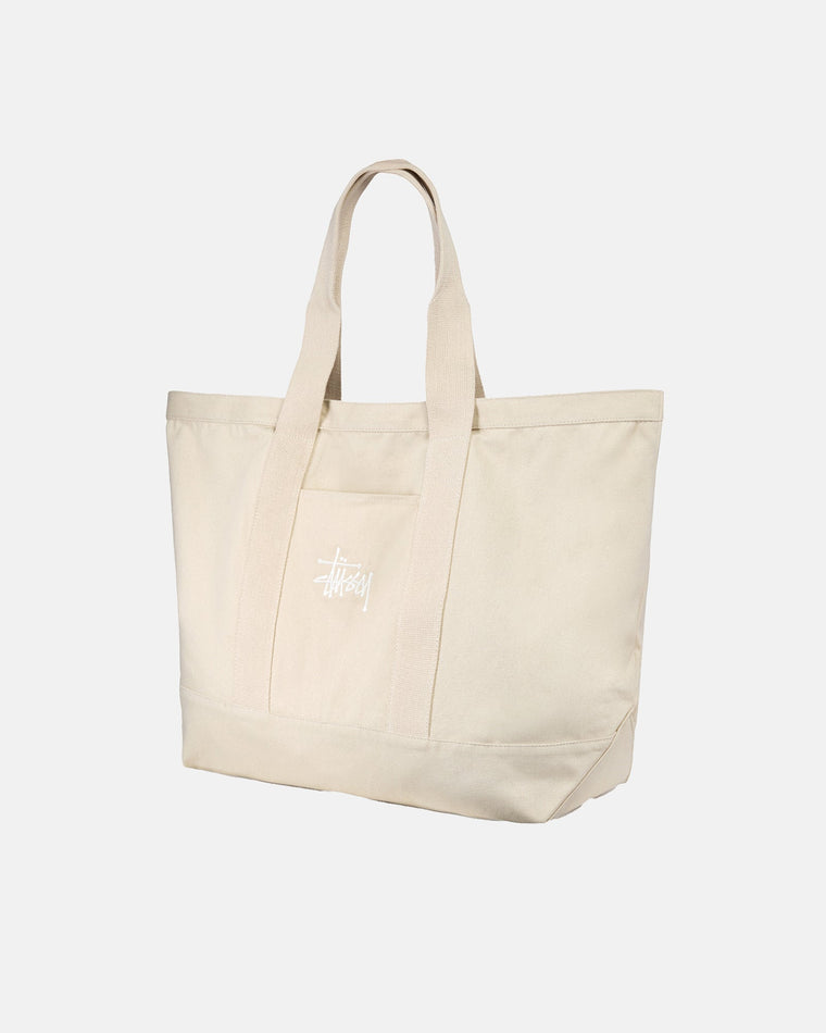 STUSSY CANVAS EXTRA LARGE TOTE BAG-NATURAL