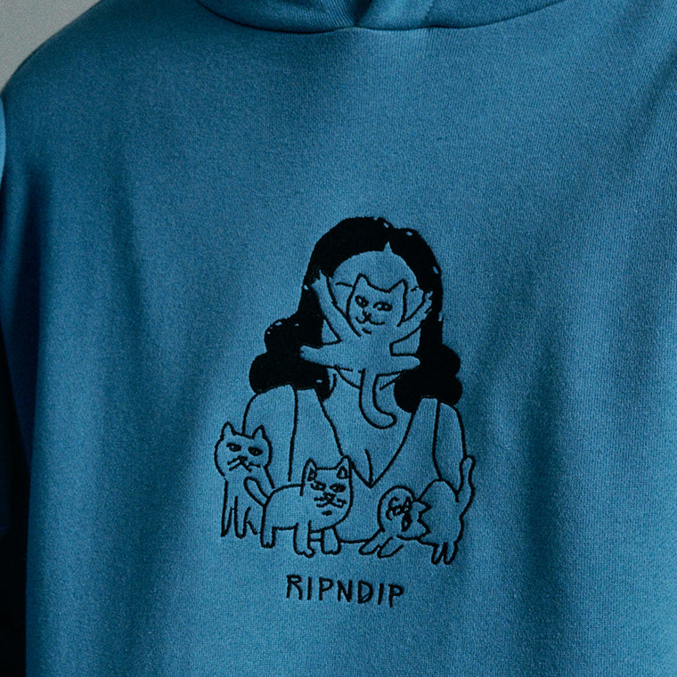 RIPNDIP CAT LADY HOODIE-SLATE