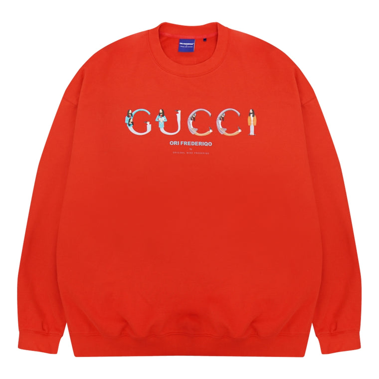 ORI FREDERIQO CLASSIC CREWNECK-ORANGE