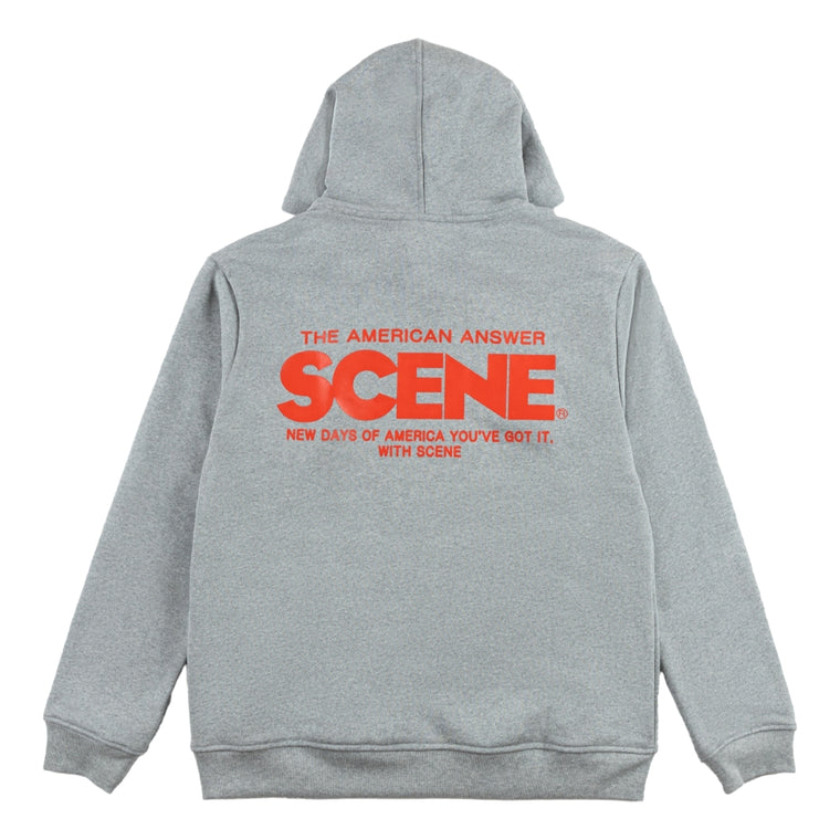 SCENE BY ICE FIRE CLASSIC HOODIE-HEATHER GREY/RED