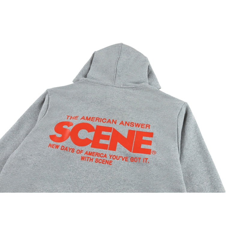 SCENE BY ICE FIRE CLASSIC HOODIE-HEATHER GREY/RED