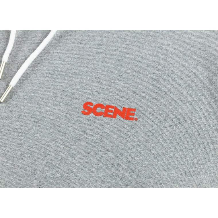 SCENE BY ICE FIRE CLASSIC HOODIE-HEATHER GREY/RED