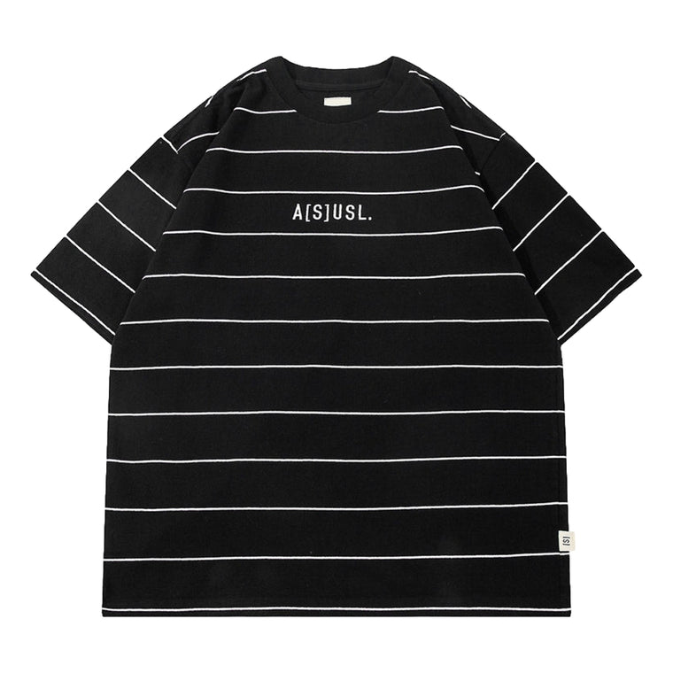 A[S]USL CLASSIC LOGO BORDER TEE-BLACK STRIPE