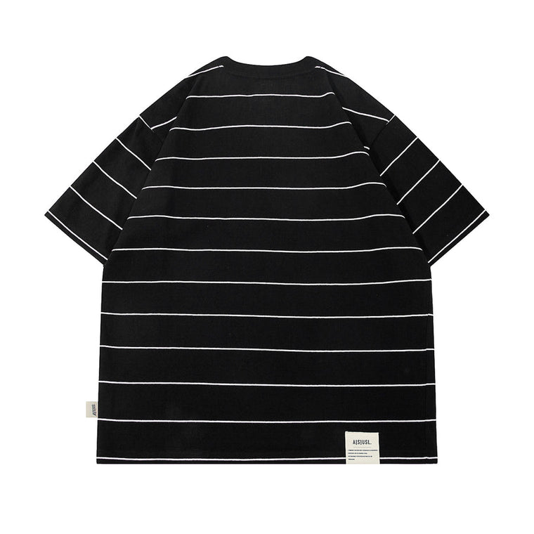 A[S]USL CLASSIC LOGO BORDER TEE-BLACK STRIPE