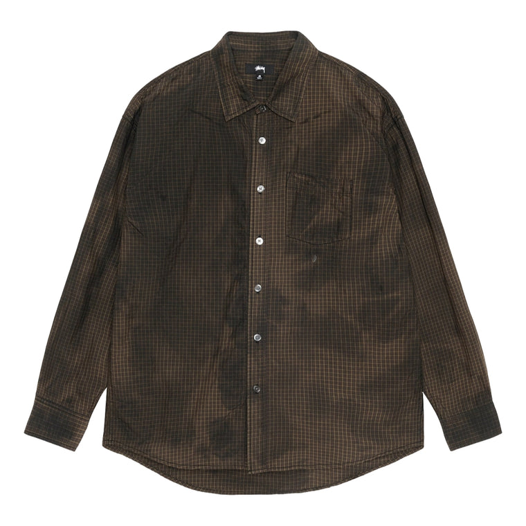 STUSSY CLASSIC LS SHIRT SPRAYED-TAN