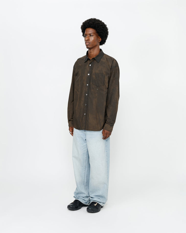 STUSSY CLASSIC LS SHIRT SPRAYED-TAN