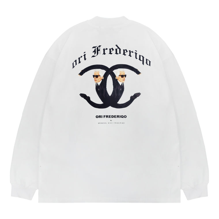 ORI FREDERIQO CLASSIC LS TEE-WHITE