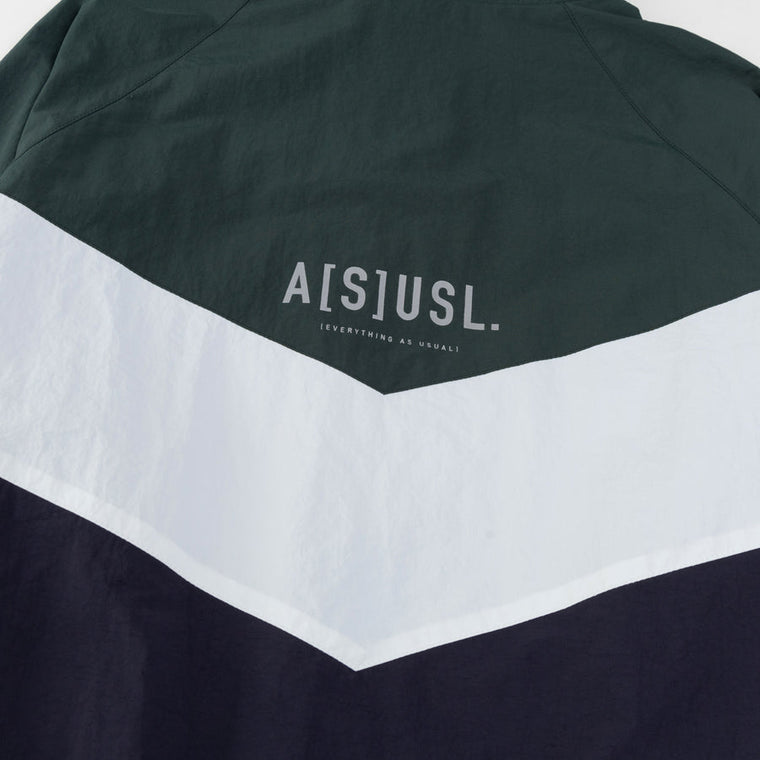 A[S]USL COLOR BLOCKING TRACK JACKET-DARK GREEN