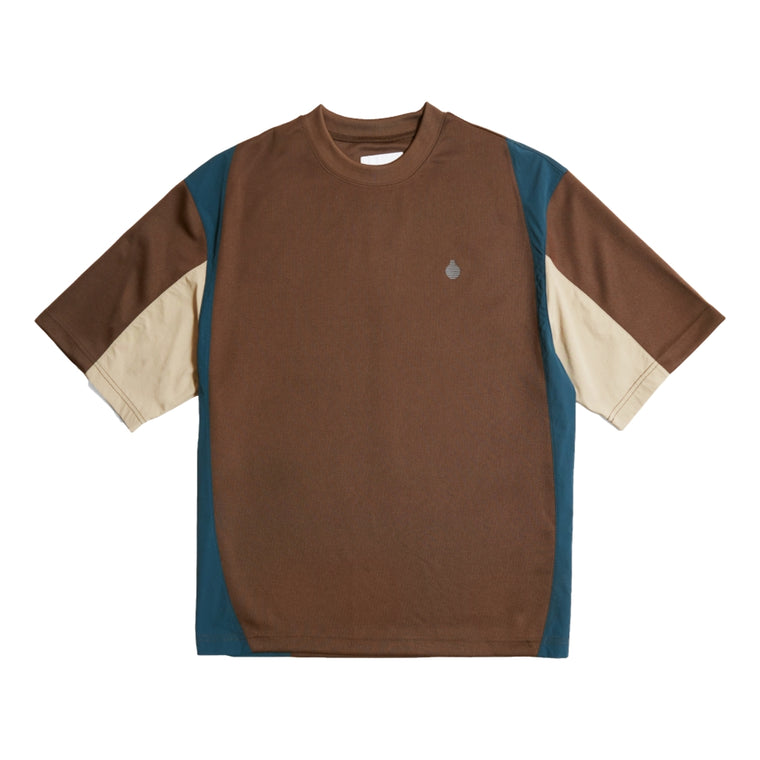 OPEN DIALOGUE COLOUR BLOCK TEE-BROWN