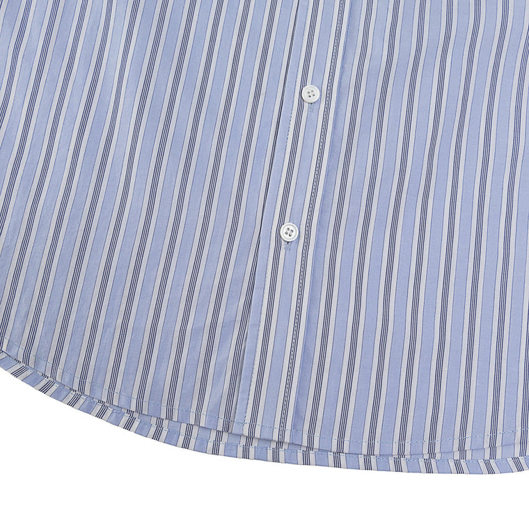 A[S]USL CONTRAST STRIPES SHIRT-BLUE