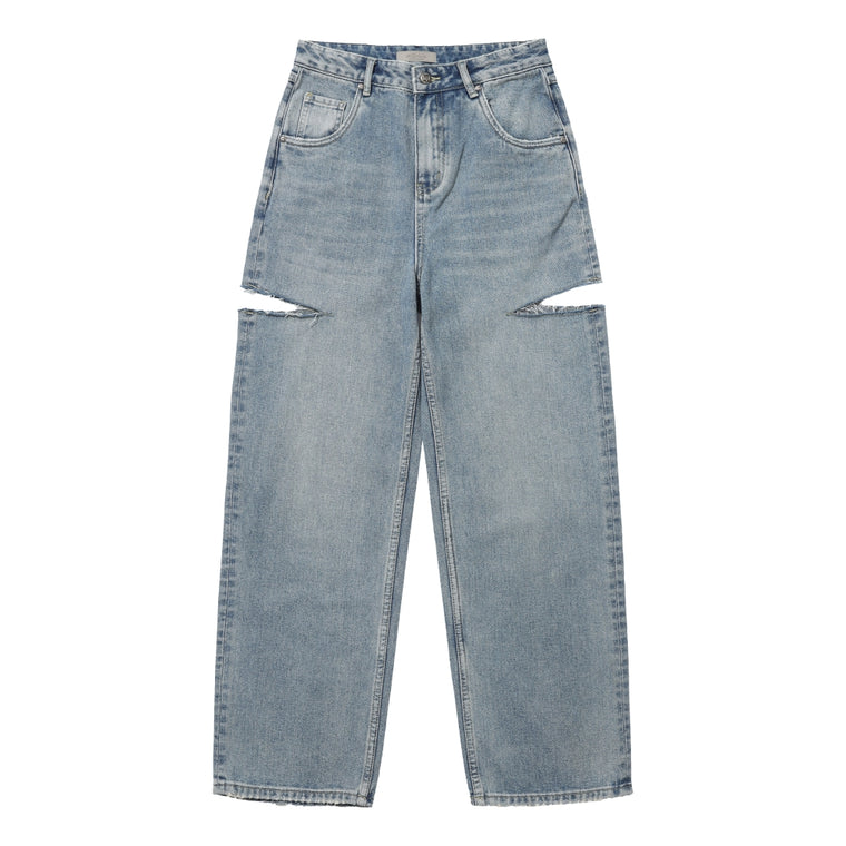 MISHKA W CROWB EMB DENIM PANT-INDIGO