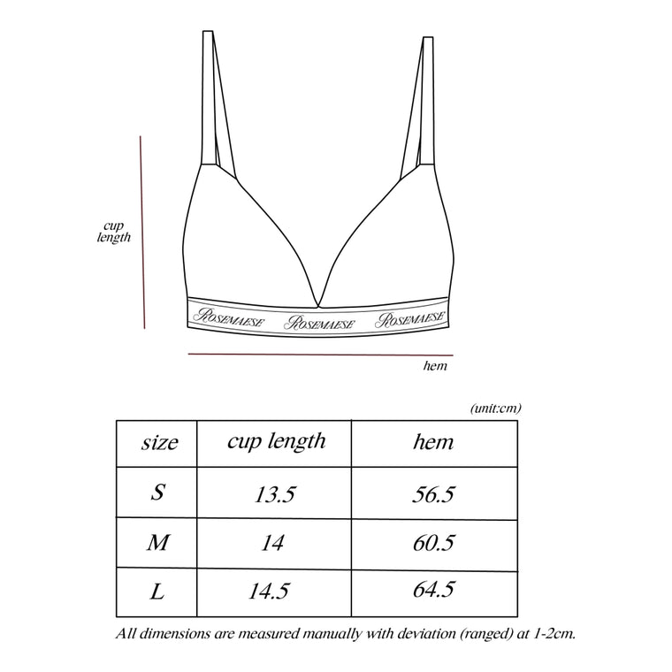 ROSEMAESE COTTON TRIANGLE BRALETTE SET(BRA) -BLACK