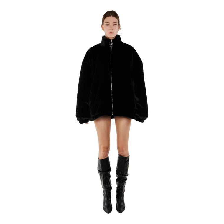 ROSEMAESE COZY DARLING FUR COAT-BLACK