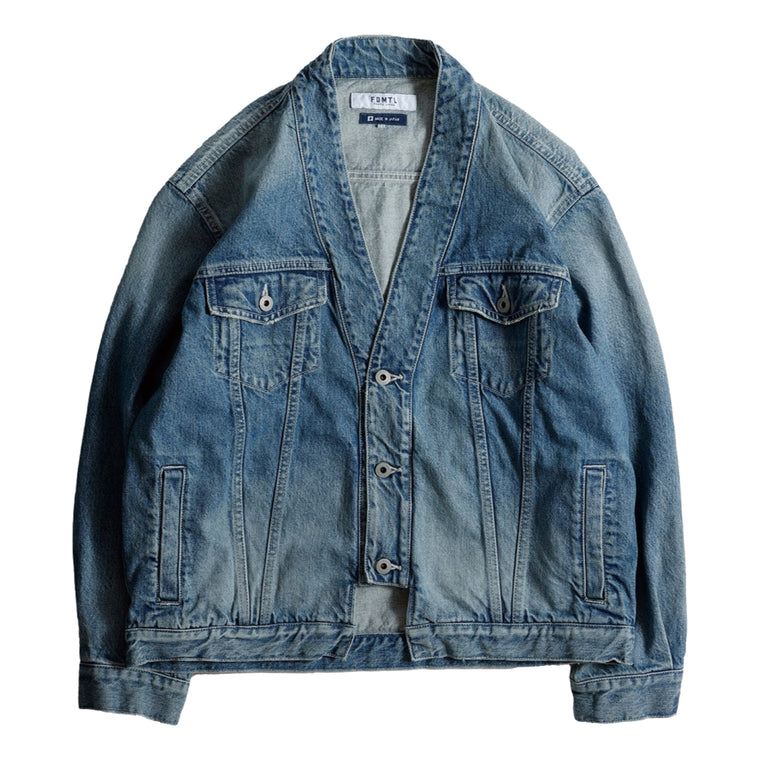 FUNDAMENTAL DENIM HAORI JACKET 4YR WASH-INDIGO