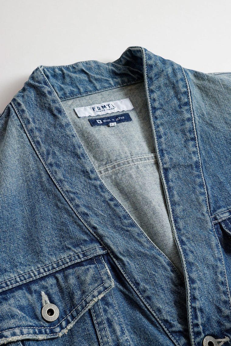 FUNDAMENTAL DENIM HAORI JACKET 4YR WASH-INDIGO