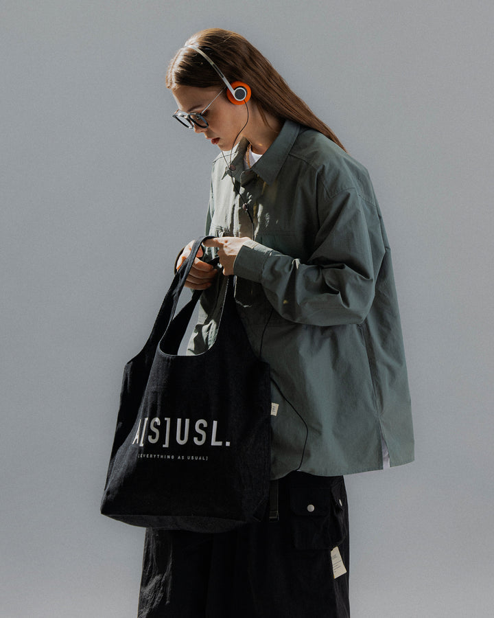 A[S]USL DENIM TOTE BAG-DENIM BLACK