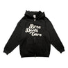 2ND CLOSET DONT CARE BEAR ZIP UP HOODIE-BLACK