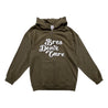 2ND CLOSET DONT CARE BEAR ZIP UP HOODIE-OLIVE