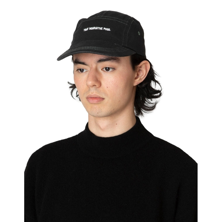 NONNATIVE DWELLER JET CAP COTTON TWILL OVERYED "THAT NONNATIVE PROD"-BLACK