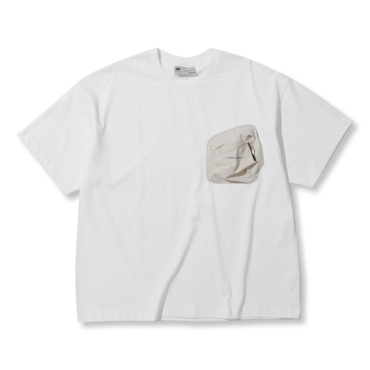 NINE POINT NINE ELEMENT 3D POCKET S/S TEE-WHITE