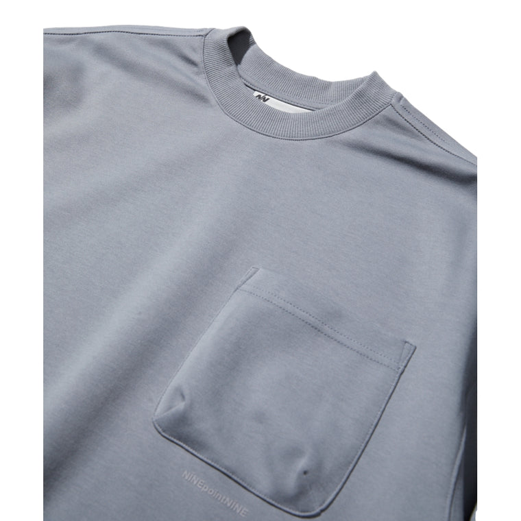 NINE POINT NINE ELEMENT POCKET  L/S TEE-LIGHT GREY