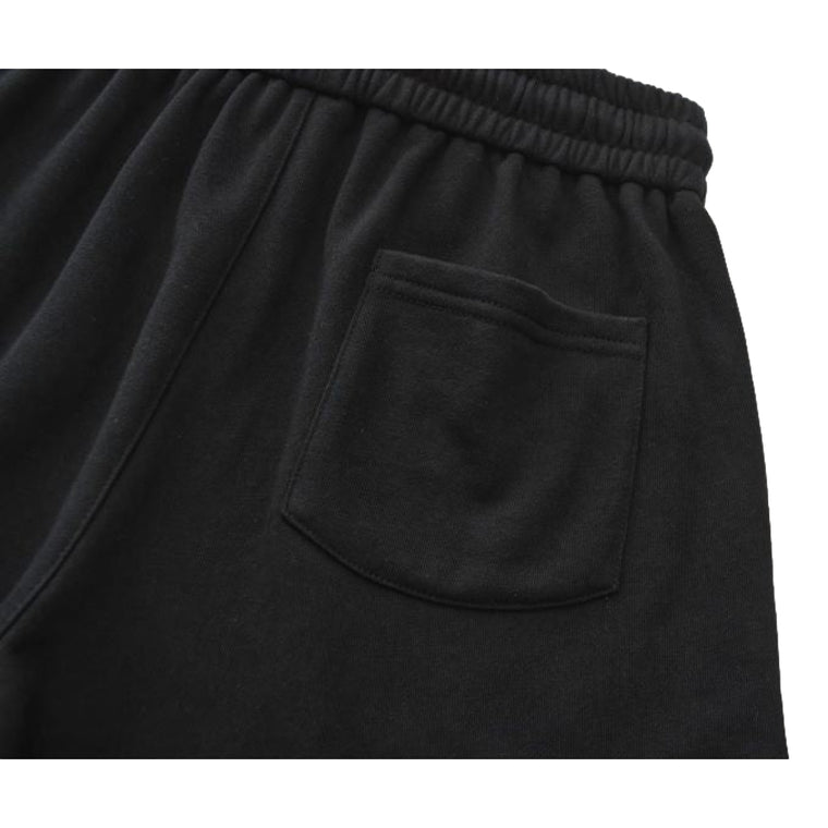 ROSEMAESE EMBROIDERED TRACK SHORTS-BLACK