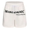 ROSEMAESE EMBROIDERED TRACK SHORTS-WHITE